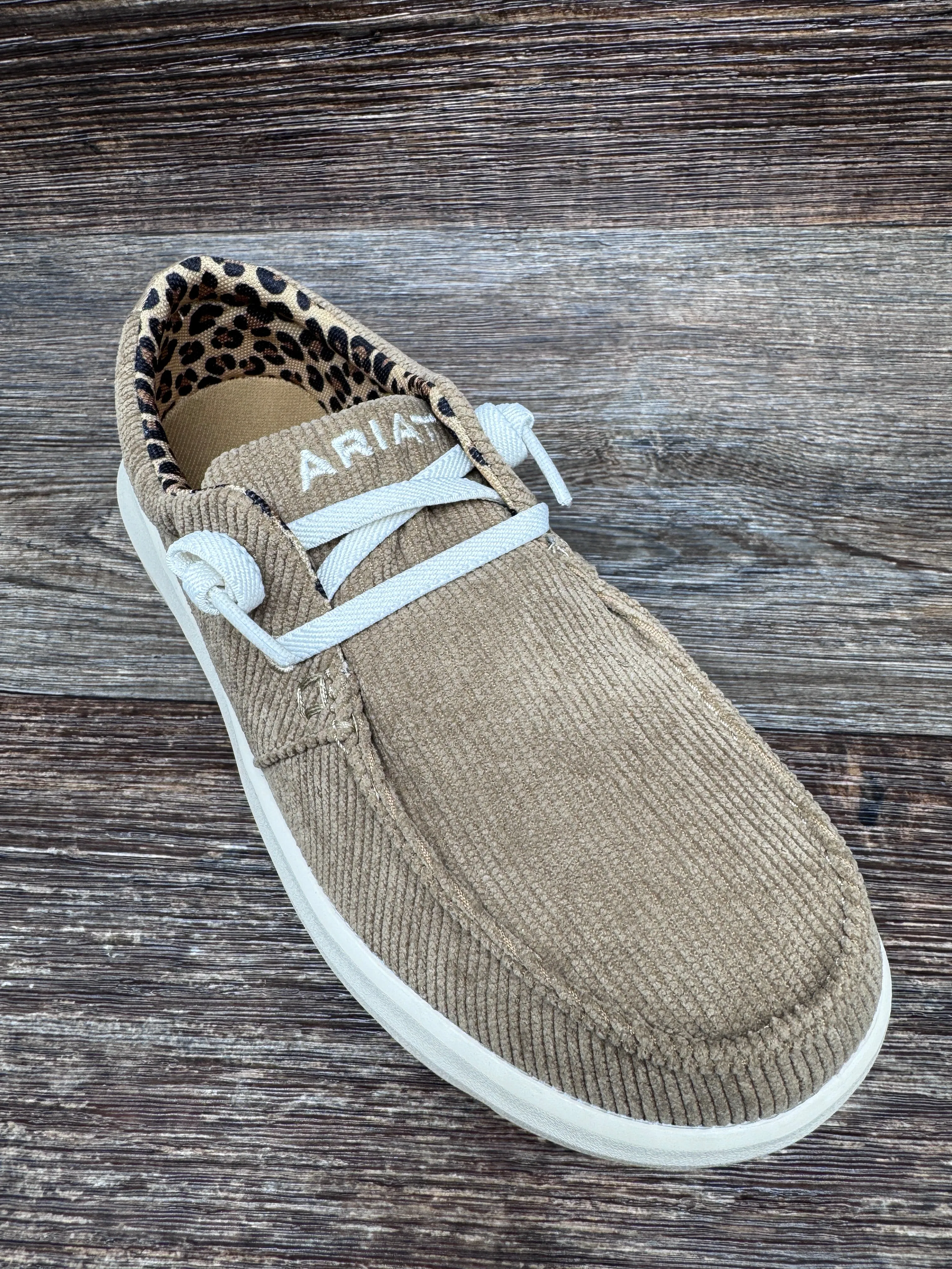 10053703 Women's Hilo Casual Shoe in Tan Corduroy by Ariat