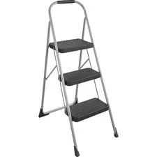 3-step Big Step Folding Stool, 200 Lb Capacity, 17.75 X 28 X 45.63, Light Gray