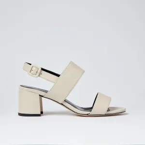 Alice cream block heel sandal