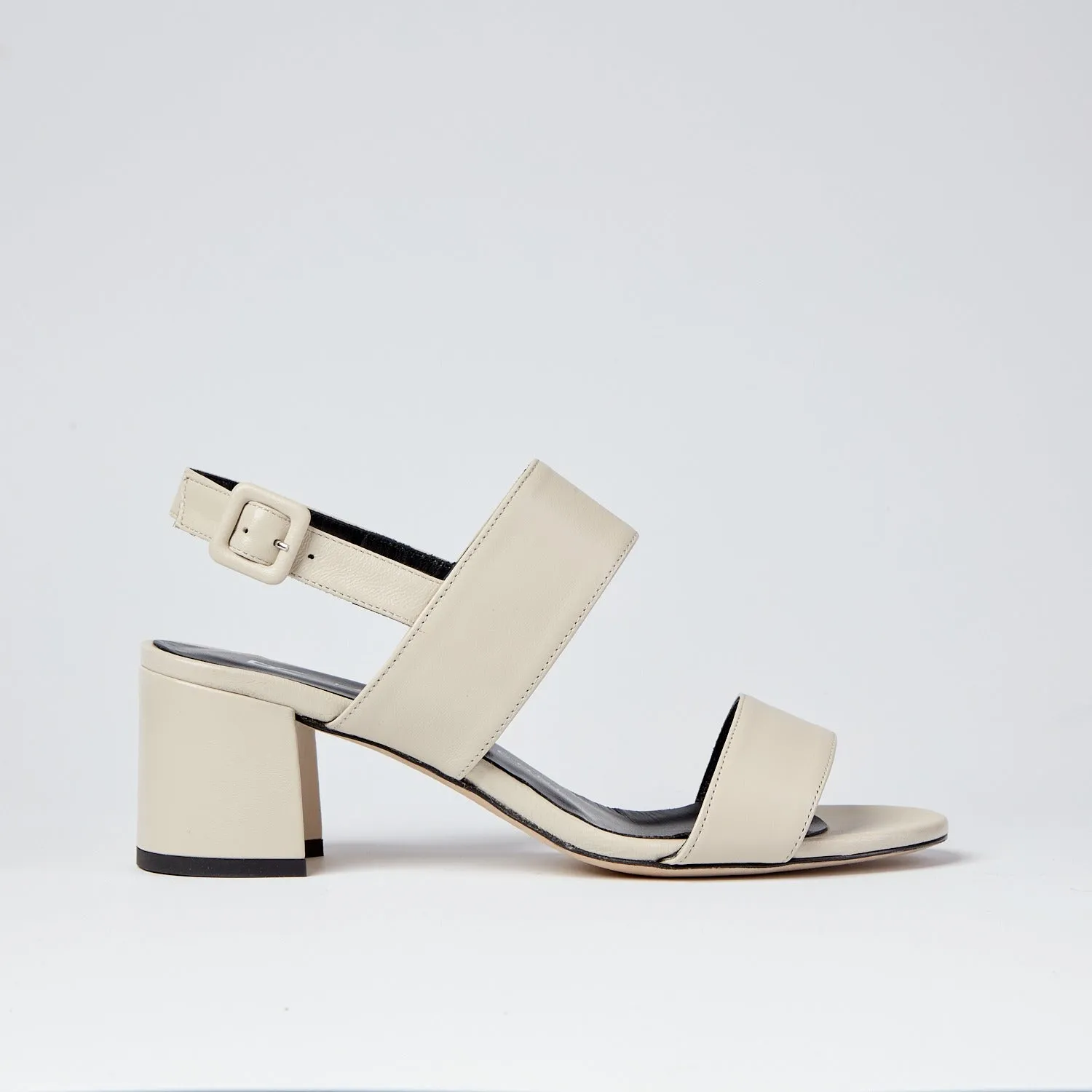 Alice cream block heel sandal