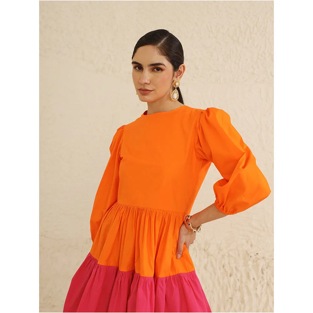 Ashico Flair Dress - Orange