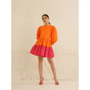 Ashico Flair Dress - Orange