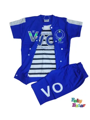 Baby Boy Summer Dress In Bright Blue Color