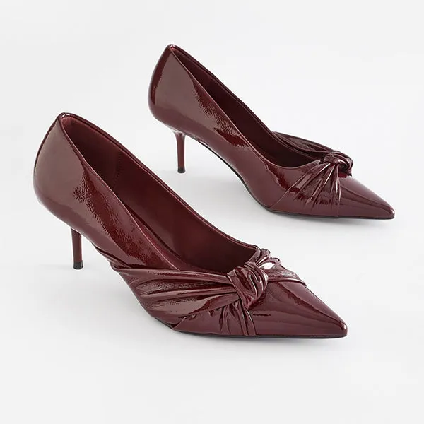 Berry Red Forever Comfort® Asymmetric Bow Kitten Heels