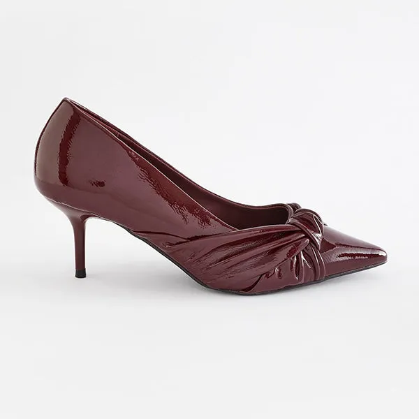 Berry Red Forever Comfort® Asymmetric Bow Kitten Heels