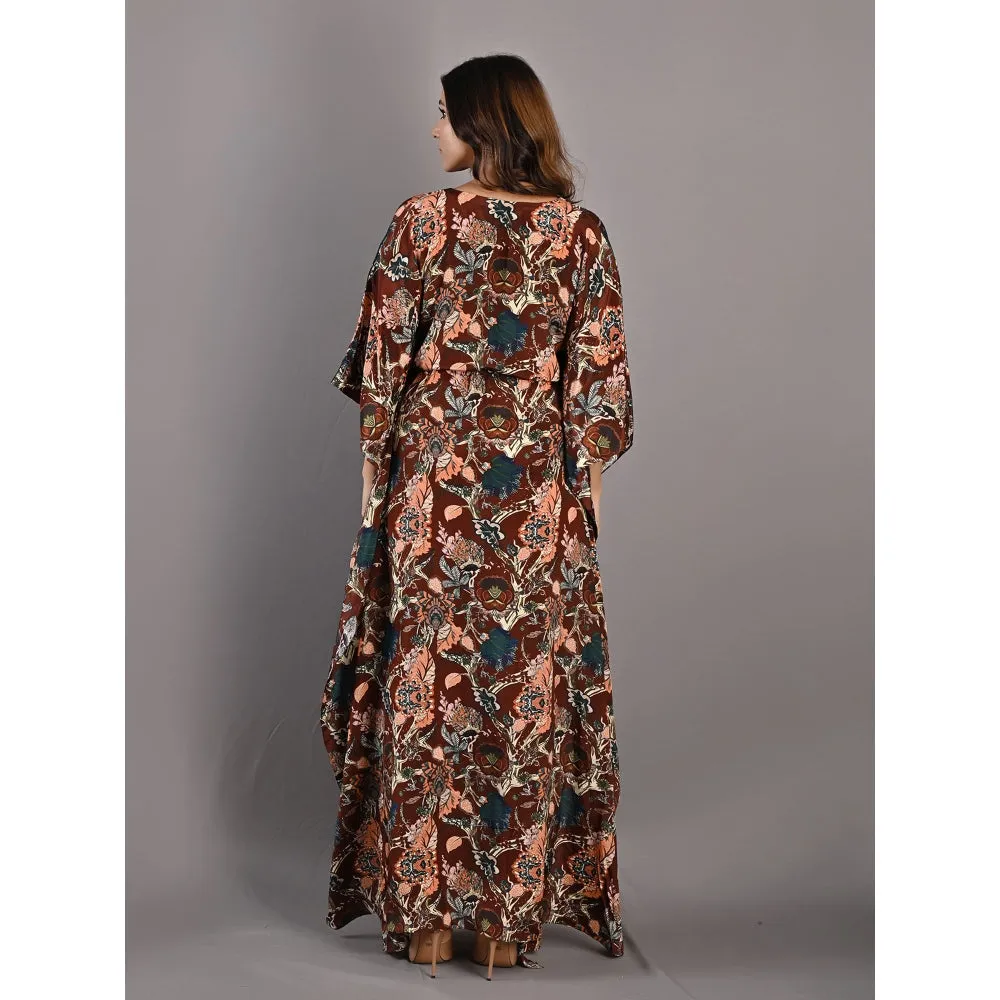Bohame Raisa Multi & Maroon Kaftan