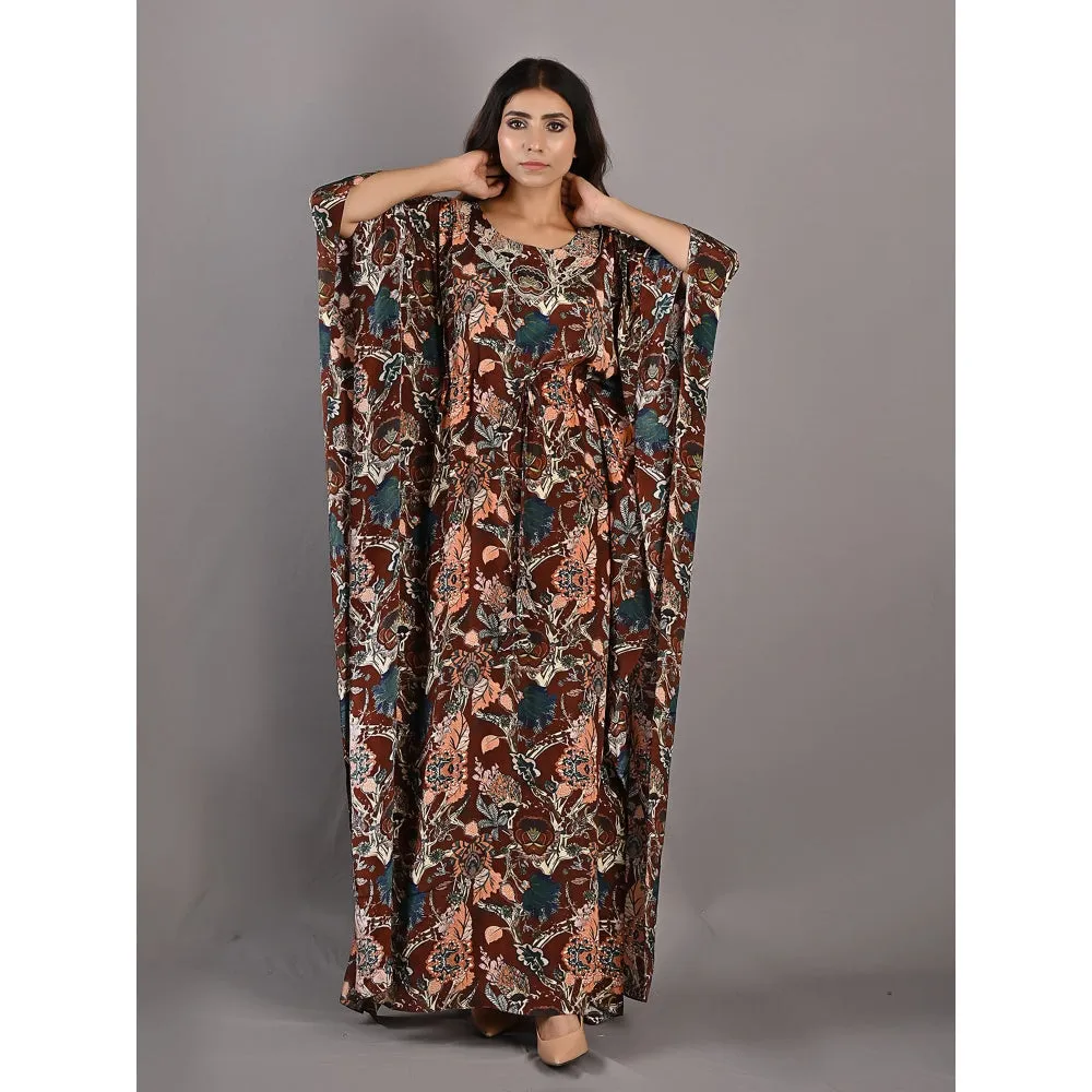Bohame Raisa Multi & Maroon Kaftan