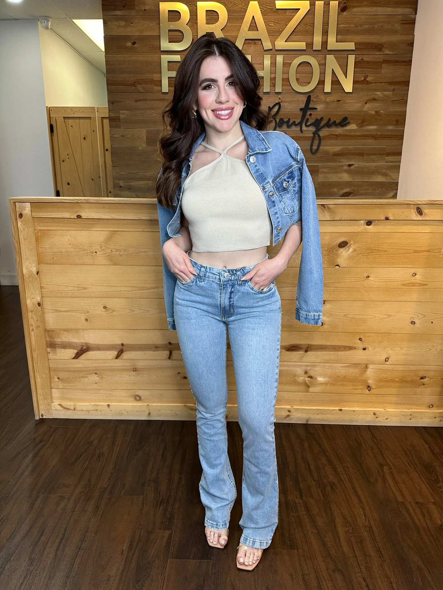 Caos - Jeans Strass Detail Pants