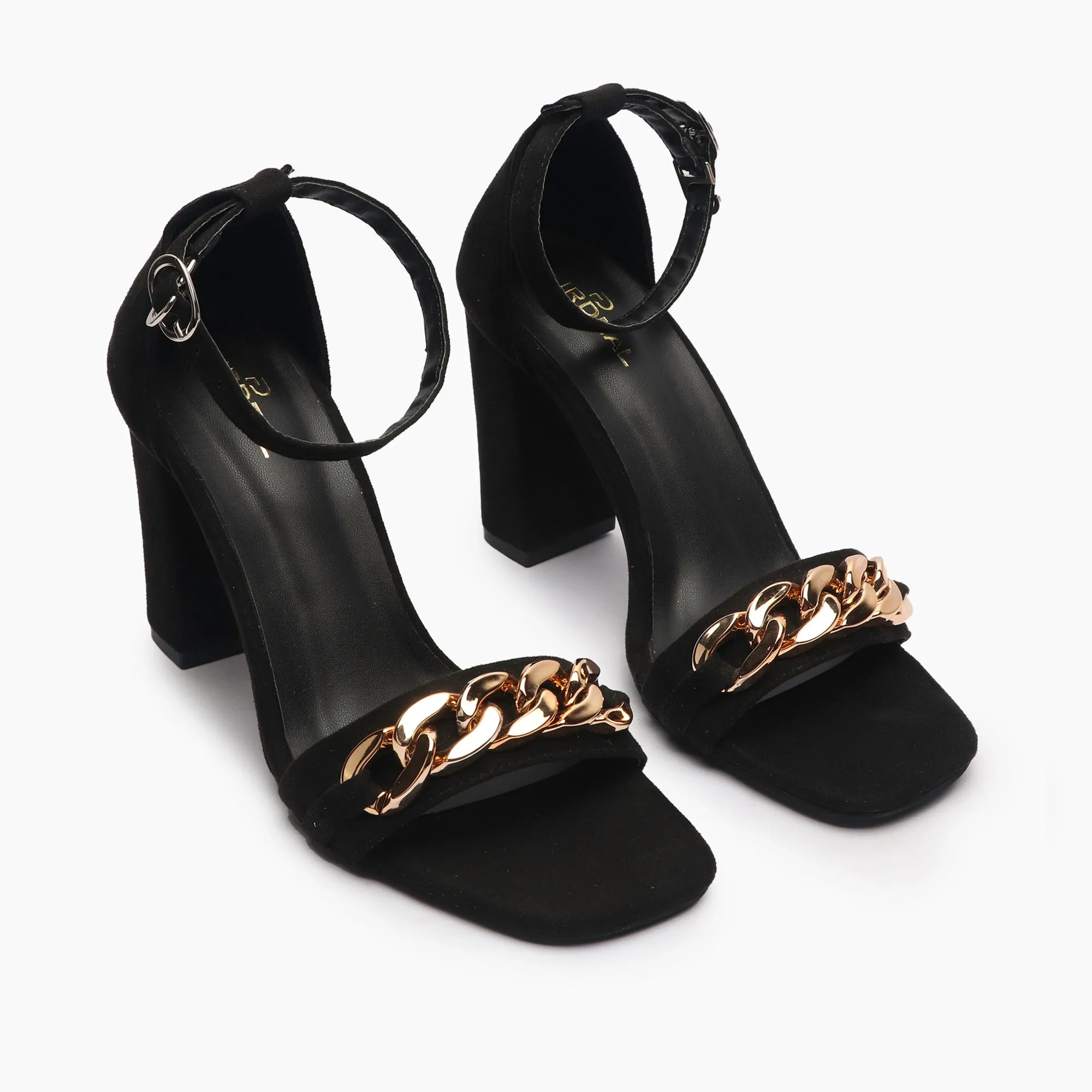 Chainlink Suede Sandals