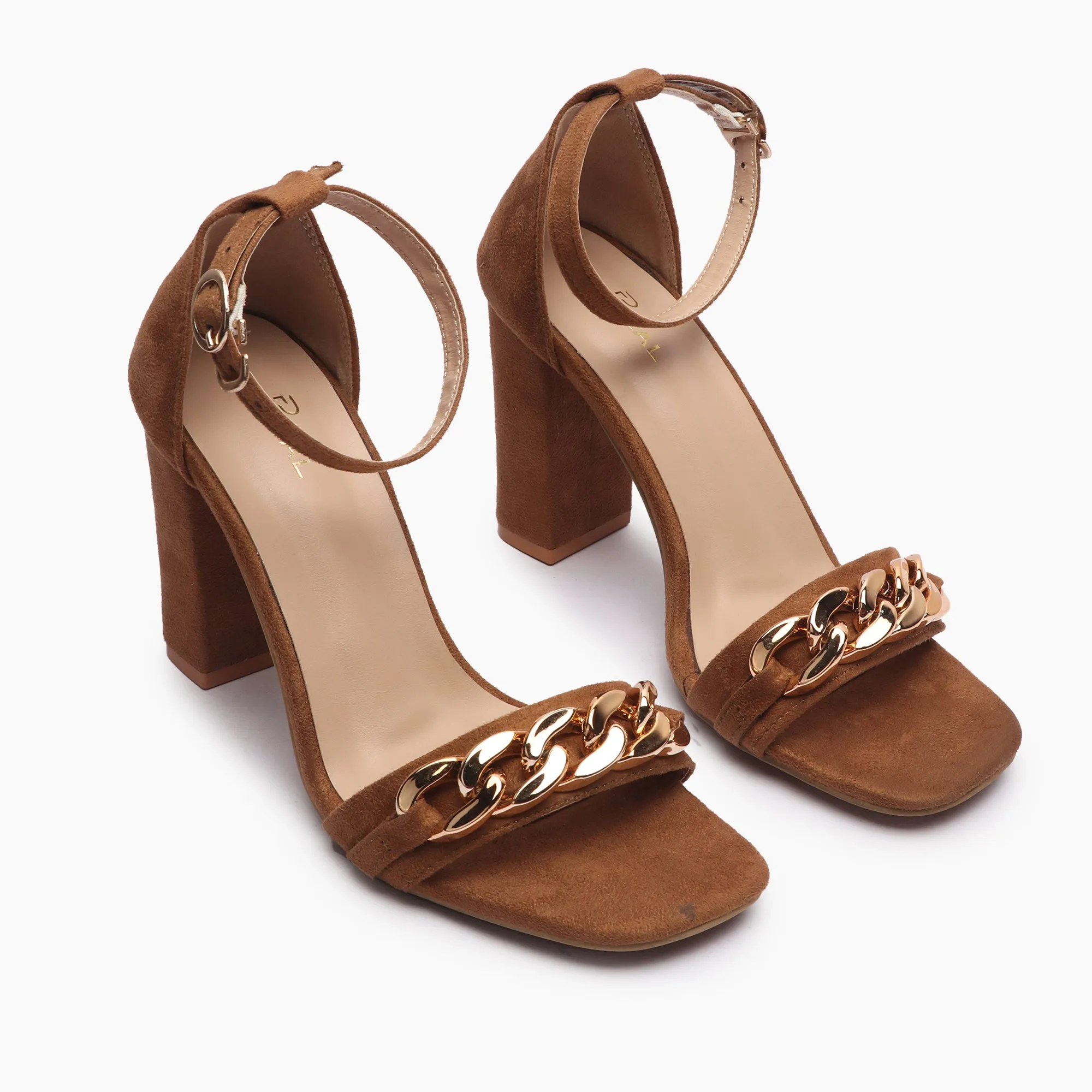 Chainlink Suede Sandals
