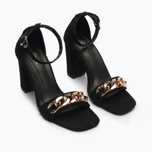 Chainlink Suede Sandals
