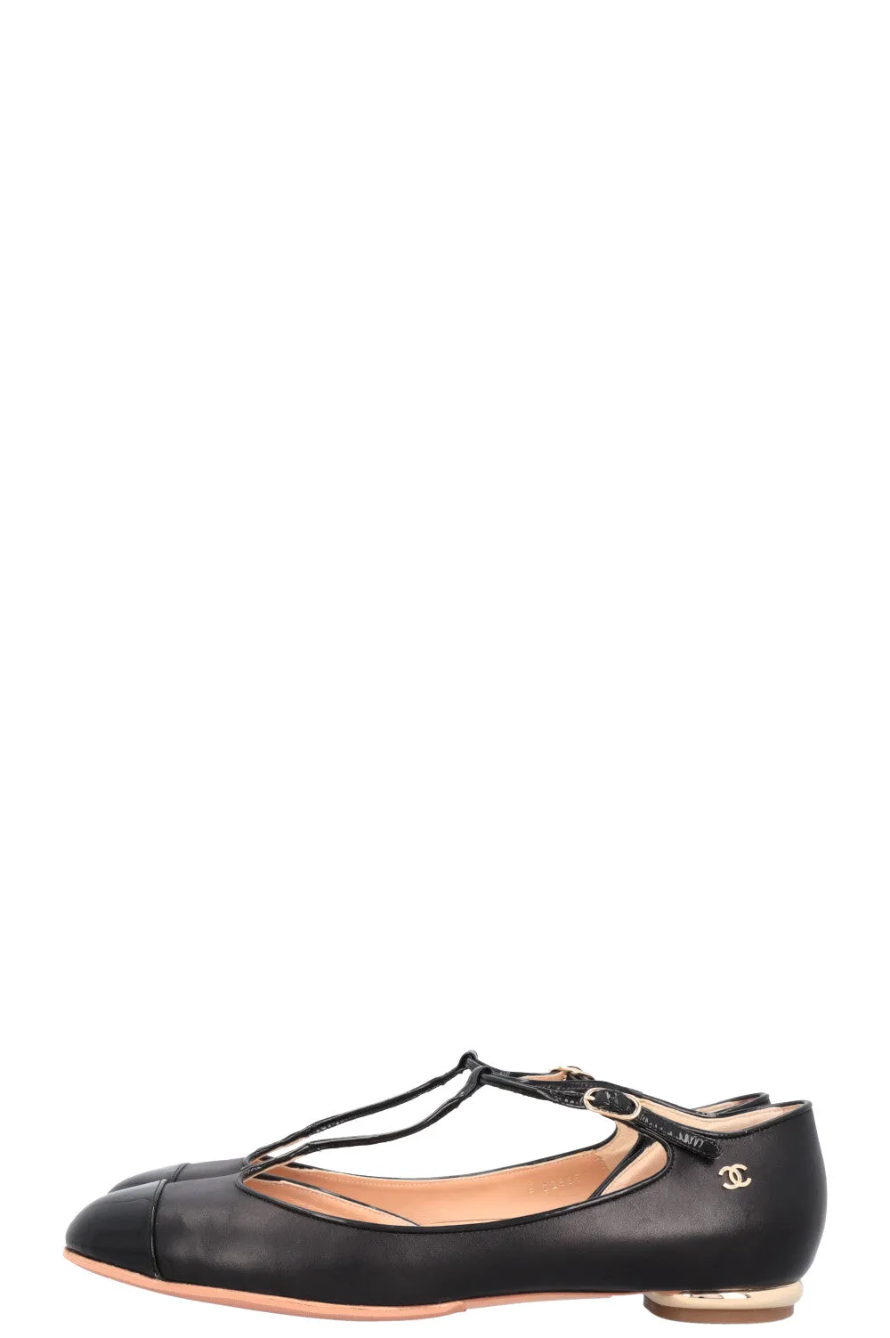 CHANEL Mary Jane Classic Ballet Flats Black