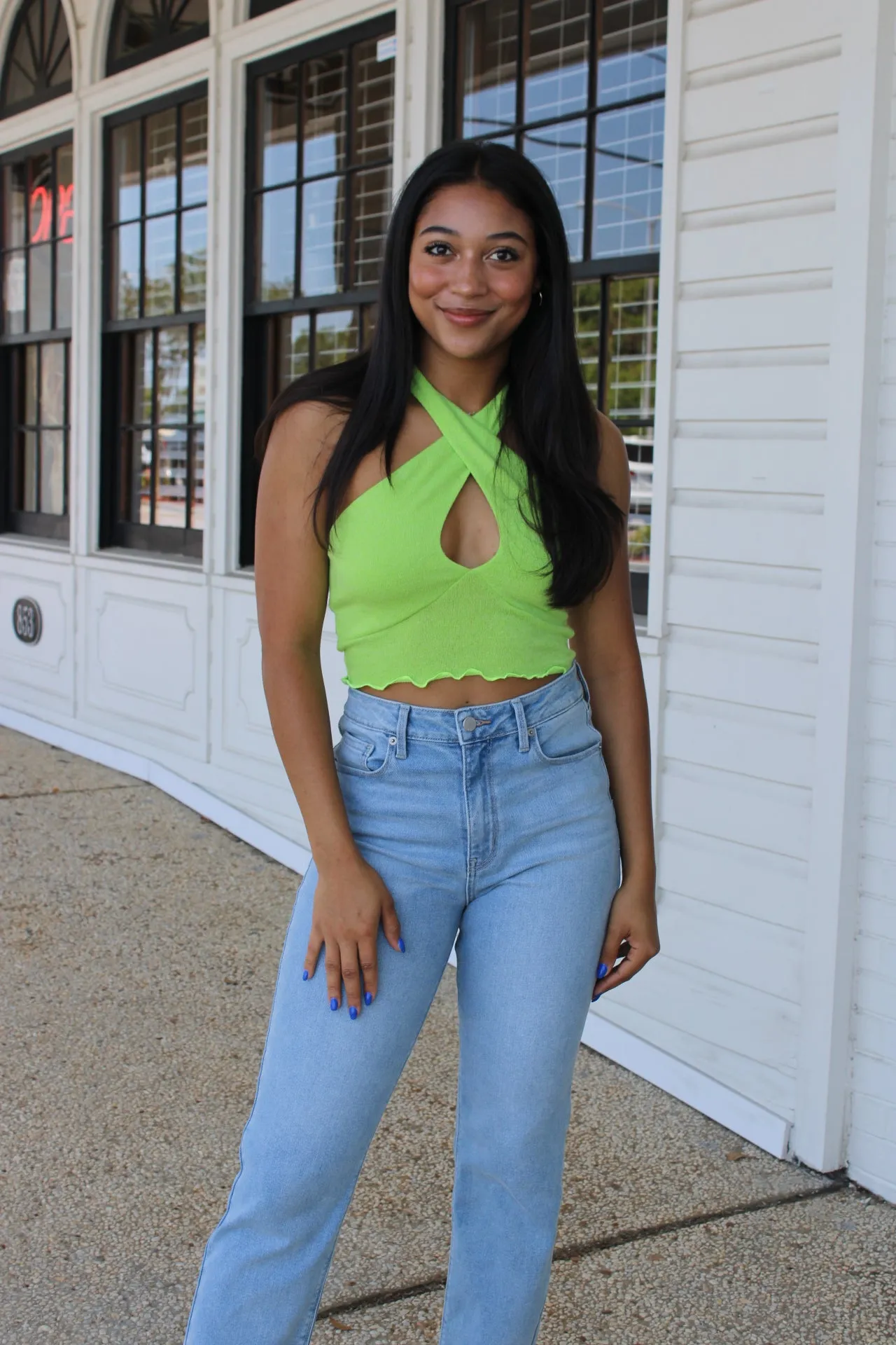 City Girl Top/ Lime