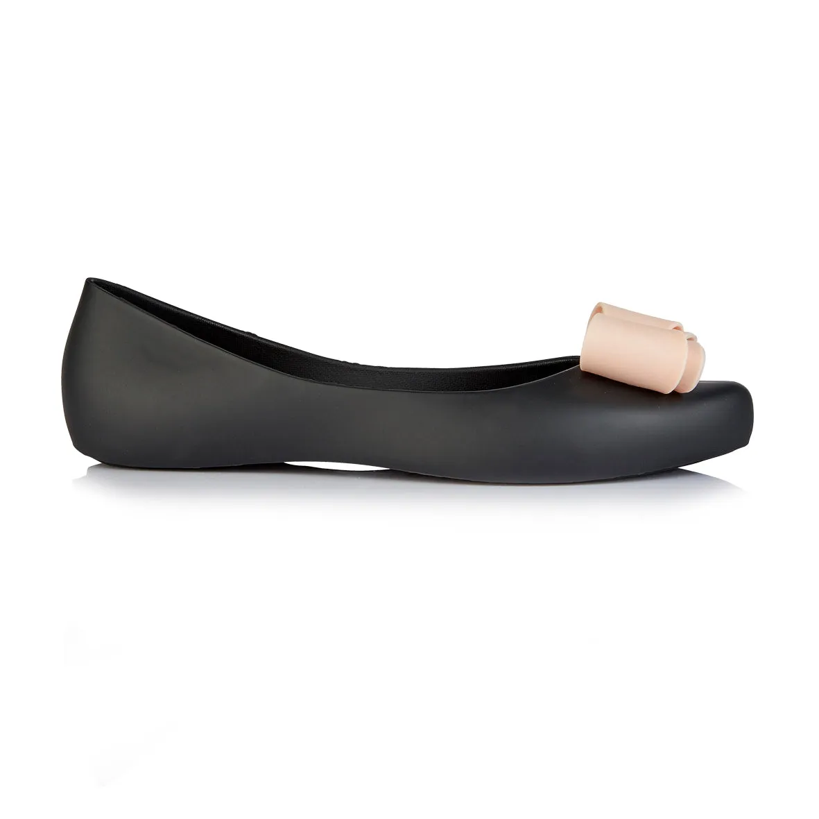 Coloko Calathea Jelly Ballerina Pump With Contrast Bow Black / Grey / Red