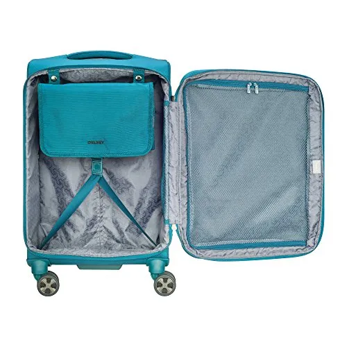 DELSEY Paris Hyperglide 3 Piece Luggage Set Carry On & Checked Spinner Suitcases, Teal Blue