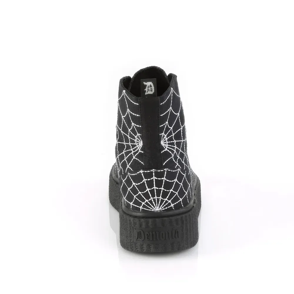 DEMONIA Spider Web High-Top Platform Sneakers