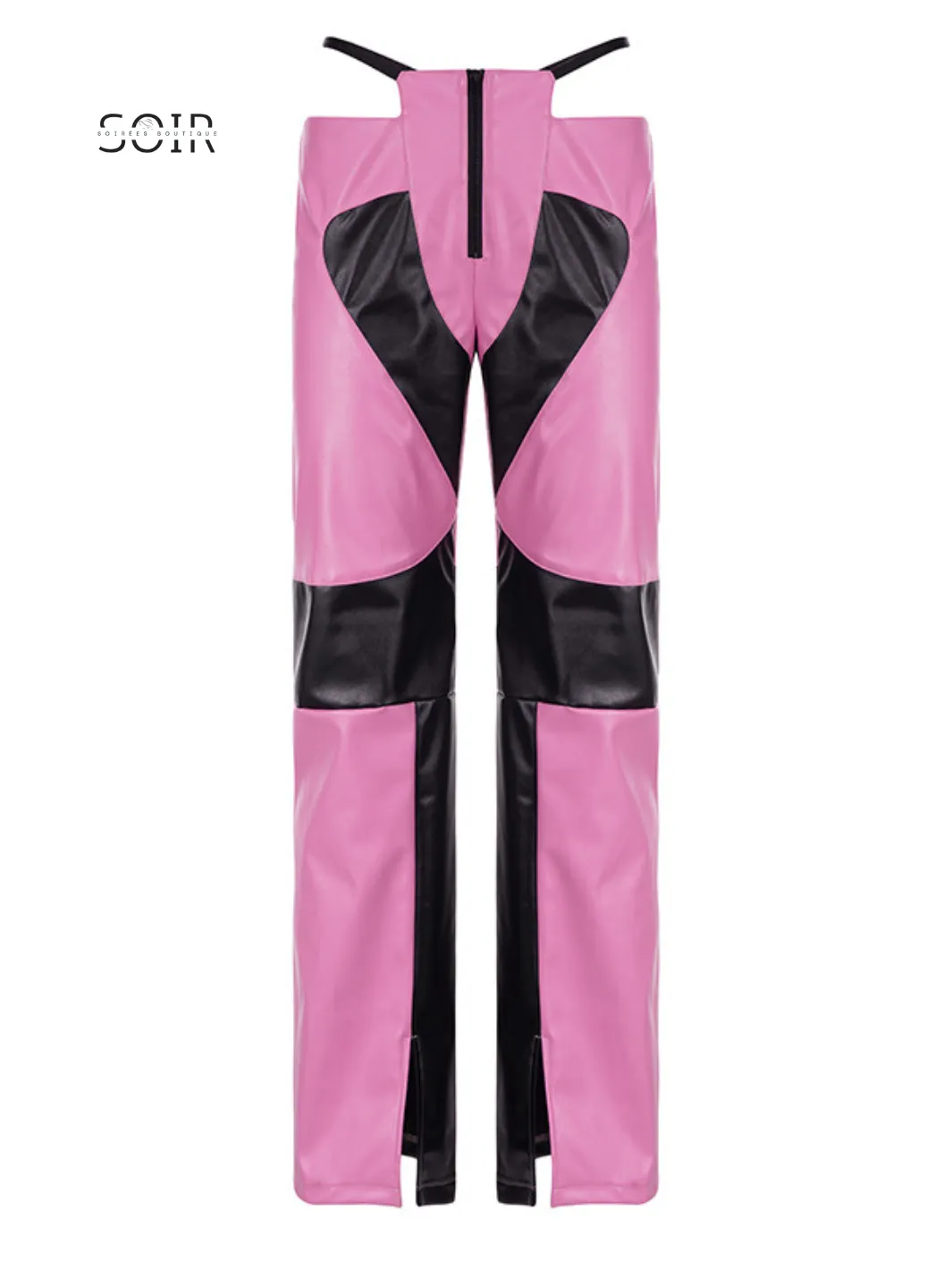 Dirty Diana Leather Low Waist Illusion Thong Like Straight Leg Pants