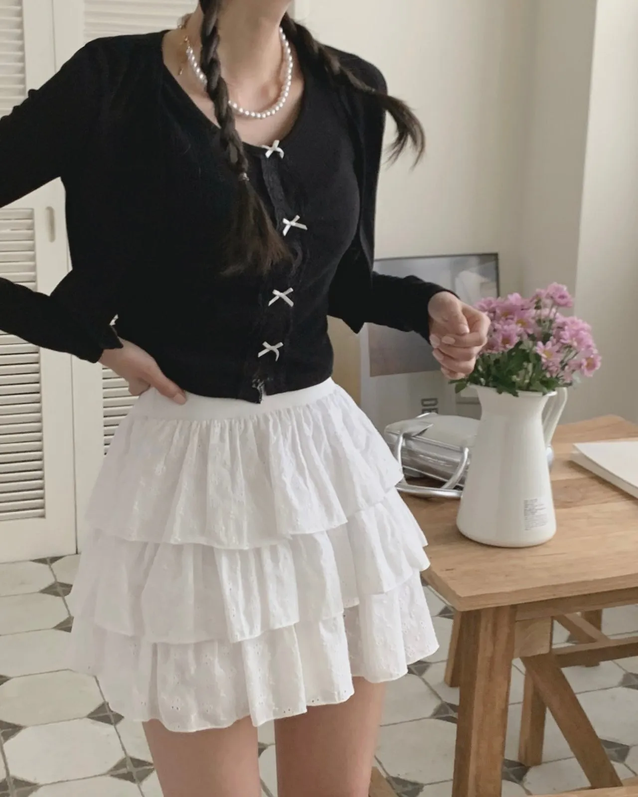 Embroidered Mini Skort