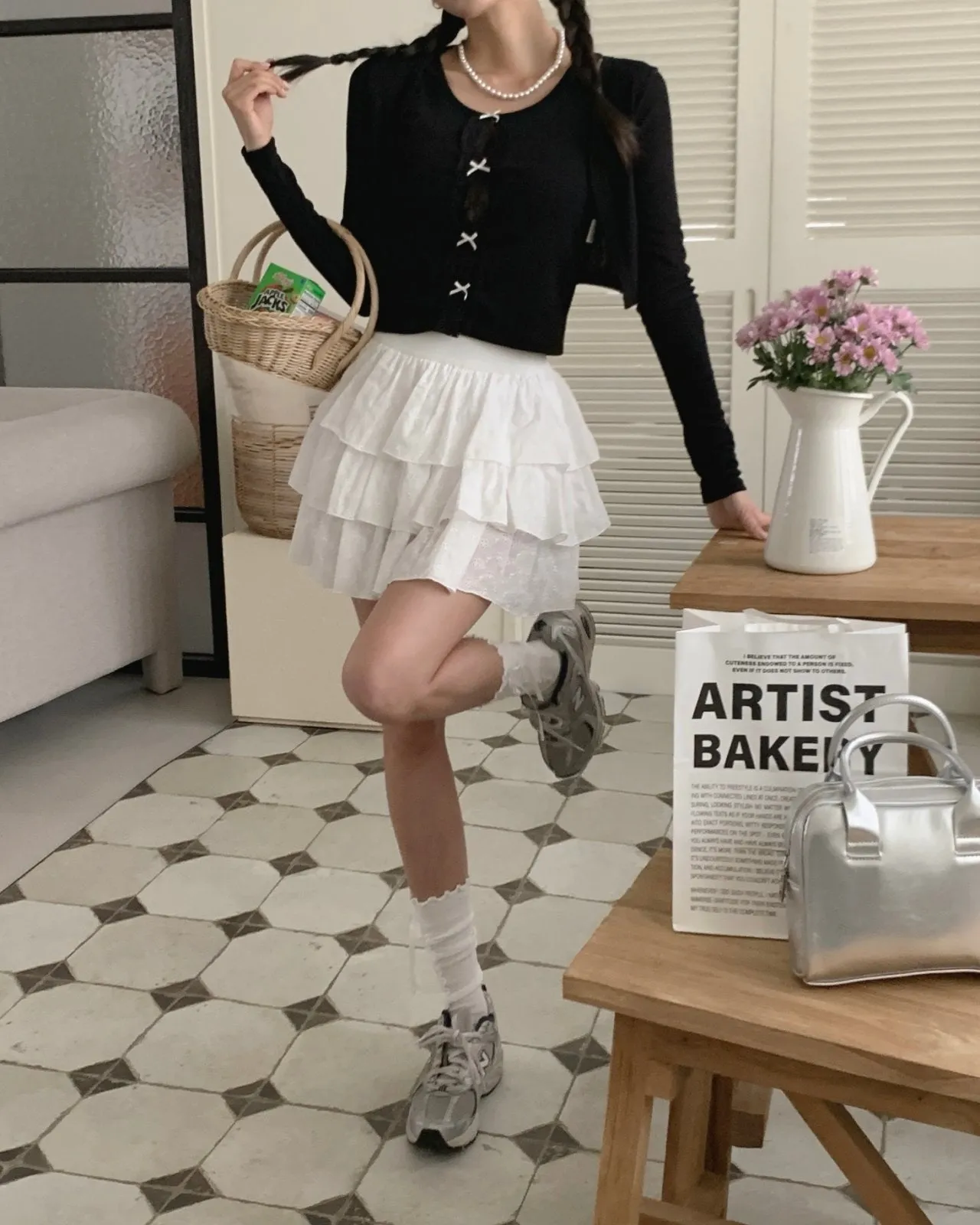 Embroidered Mini Skort
