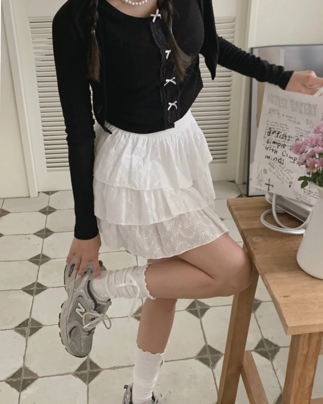 Embroidered Mini Skort
