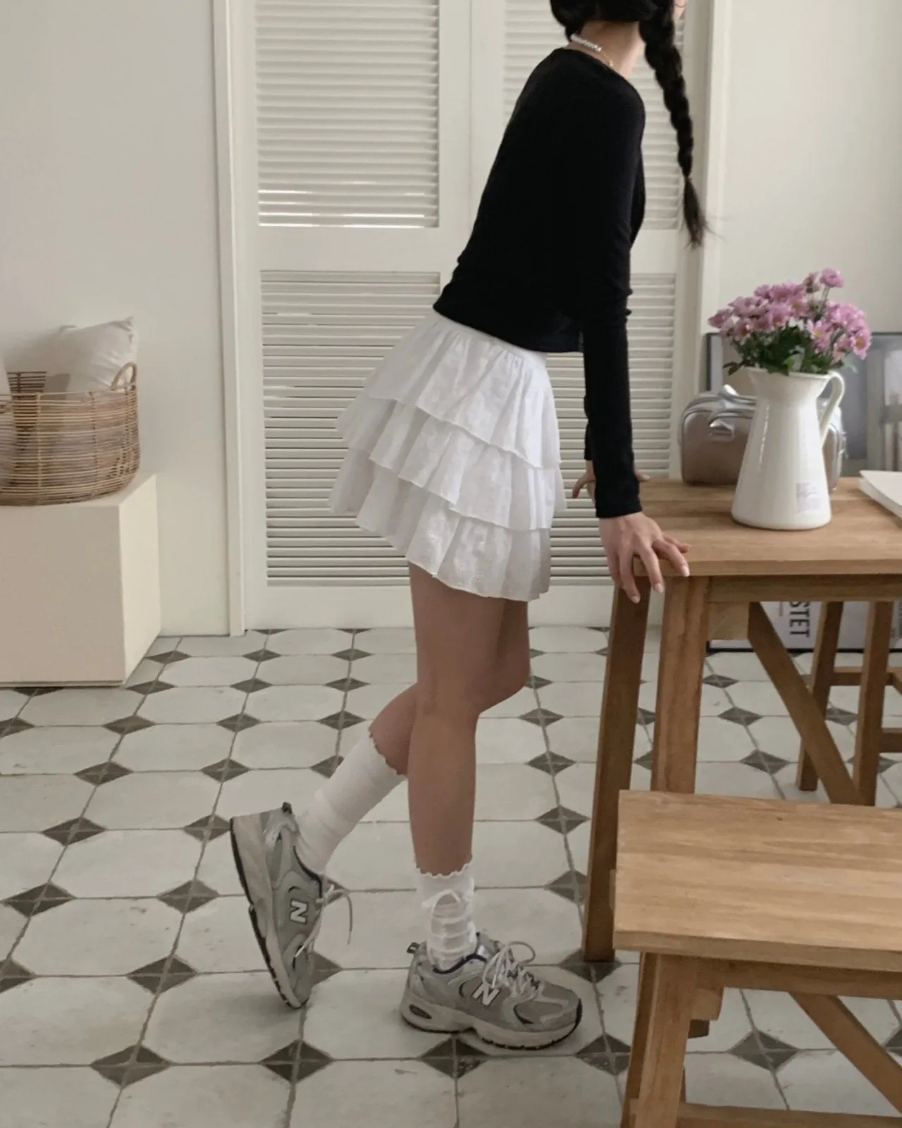 Embroidered Mini Skort