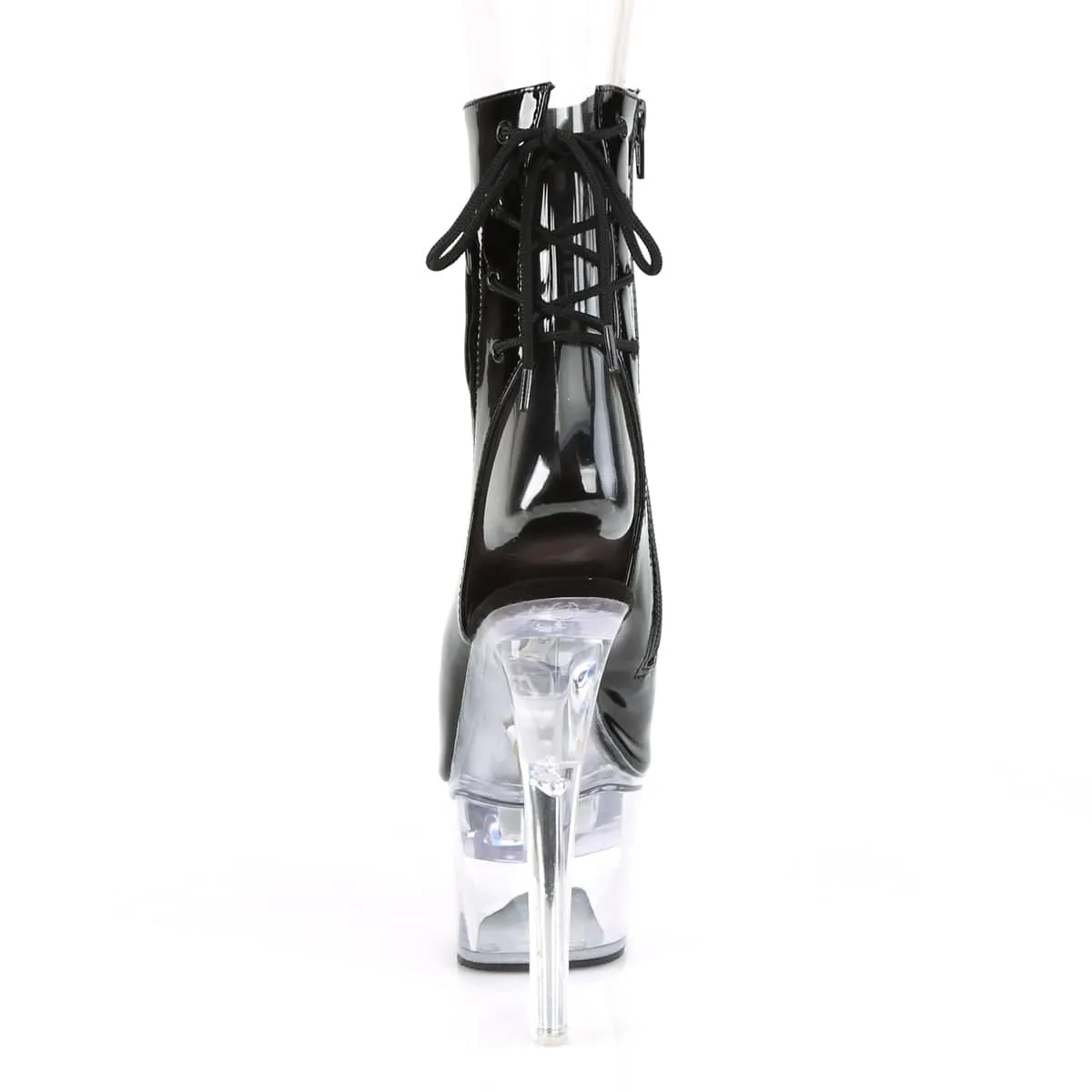 FLASHDANCE-1018-7 Black & Red Calf High Peep Toe Boots