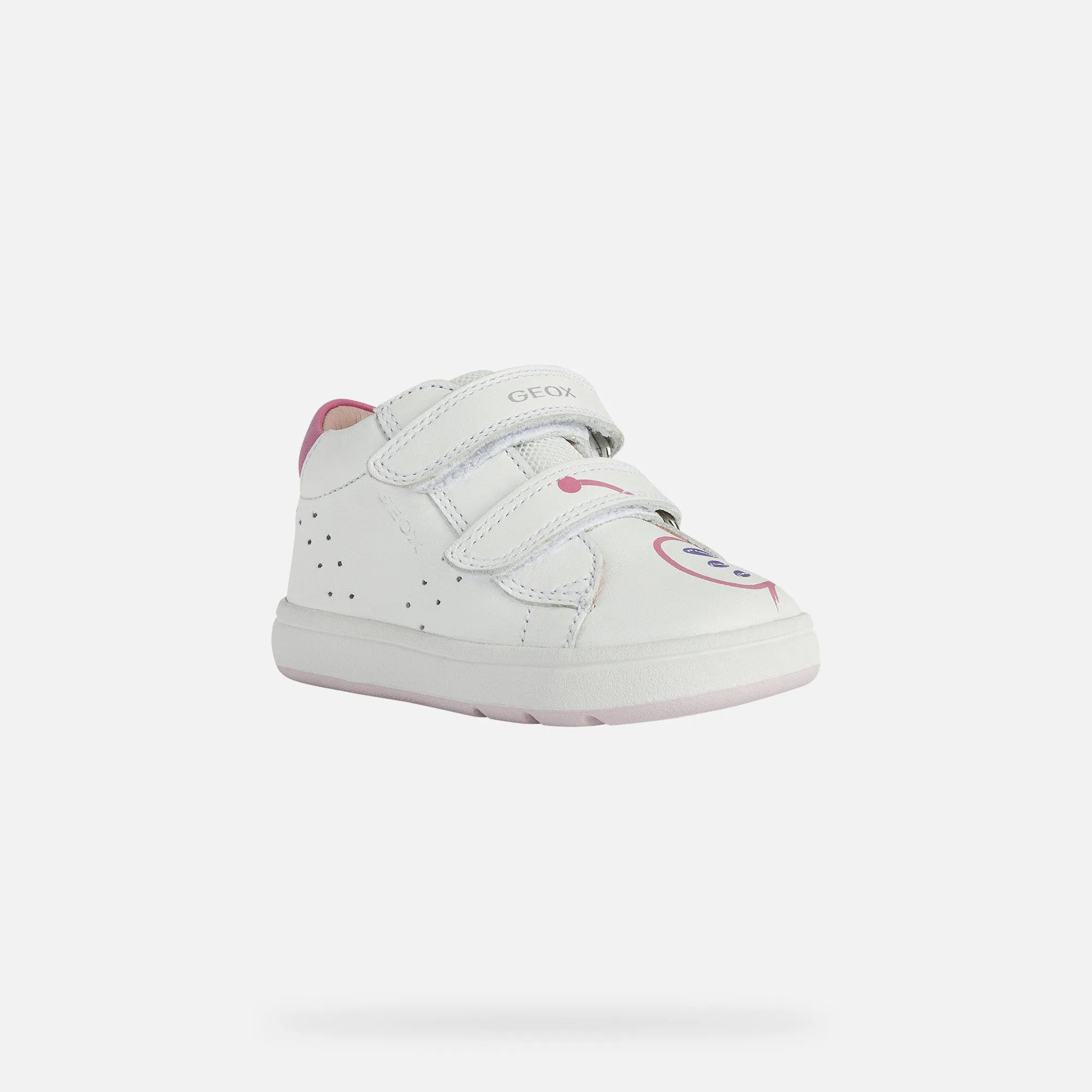 Geox Kids B Biglia G C Trainers - White / Fuchsia
