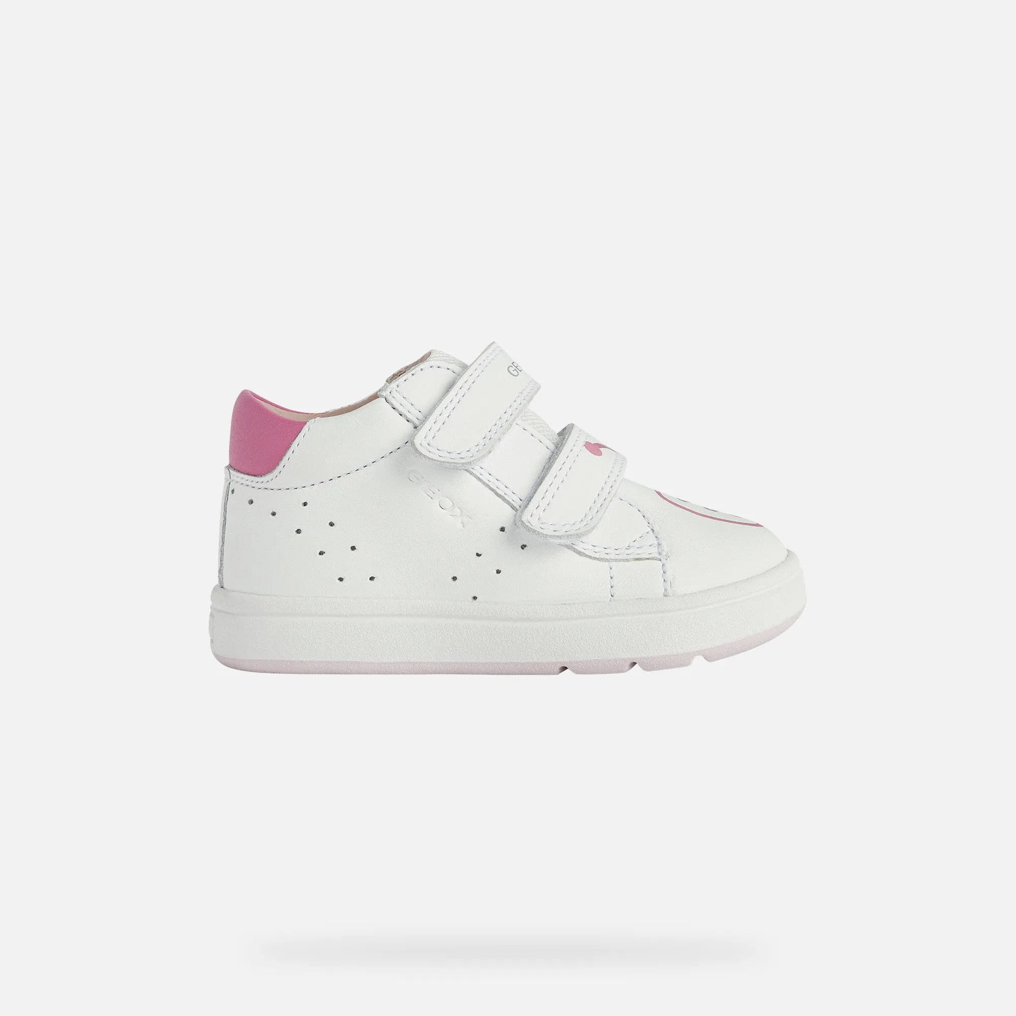 Geox Kids B Biglia G C Trainers - White / Fuchsia