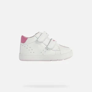 Geox Kids B Biglia G C Trainers - White / Fuchsia