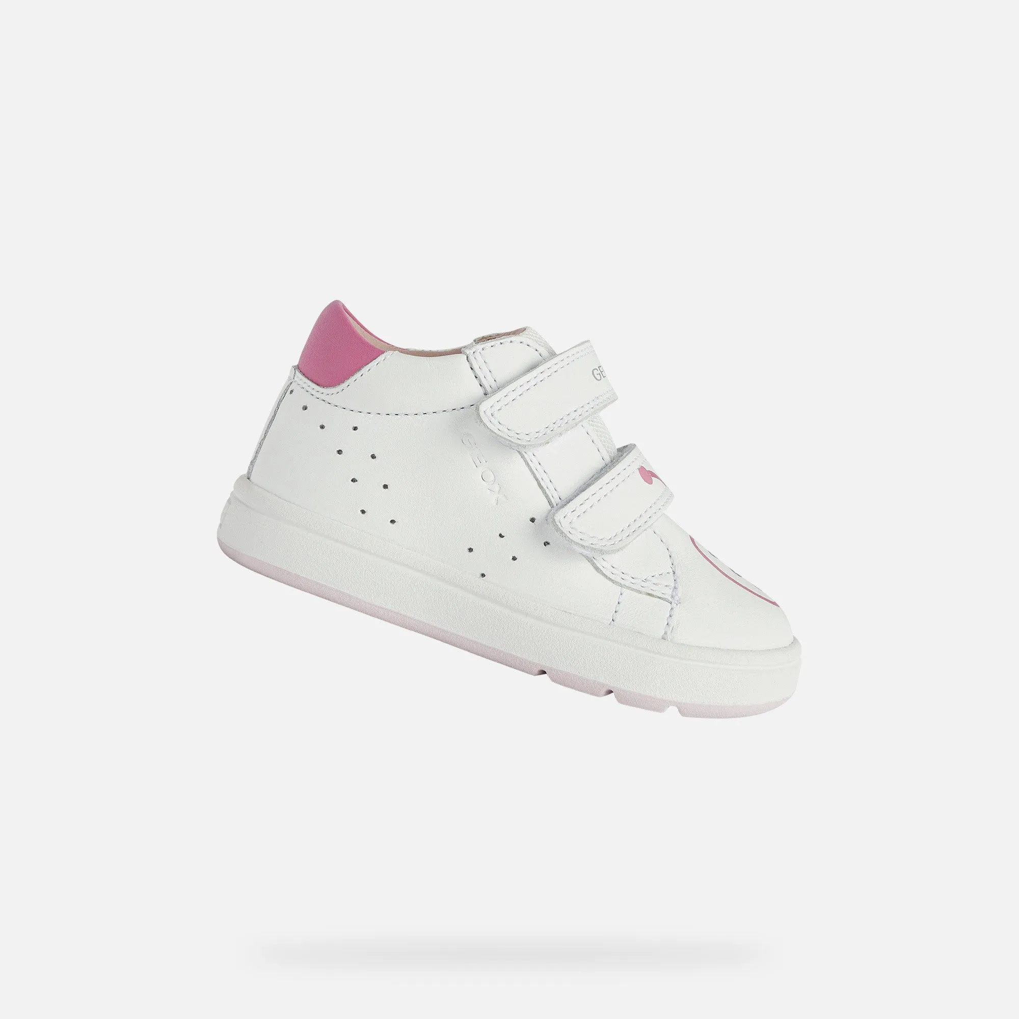 Geox Kids B Biglia G C Trainers - White / Fuchsia