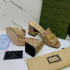 High Quality Imported Brand Logo Block Heels