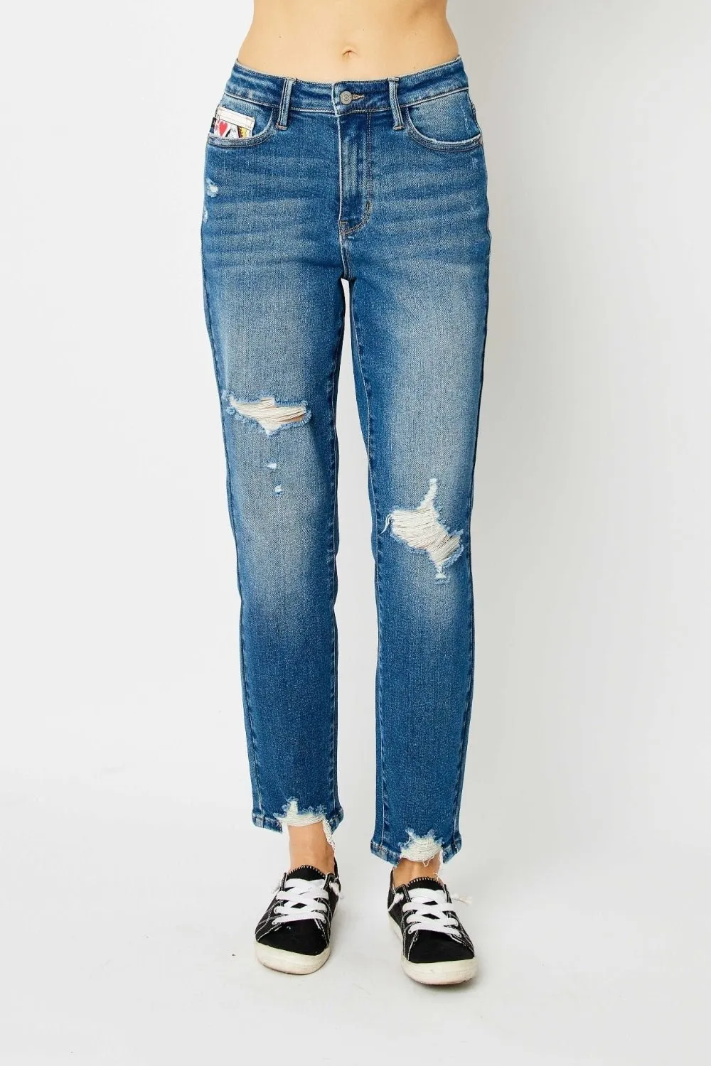 Judy Blue Distressed Slim Jeans