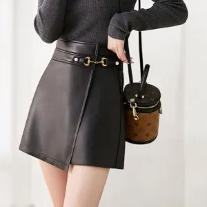 Lambskin Leather Mini Short Skirt