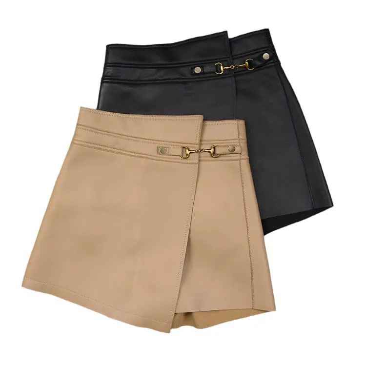 Lambskin Leather Mini Short Skirt