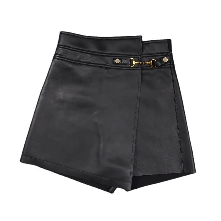 Lambskin Leather Mini Short Skirt