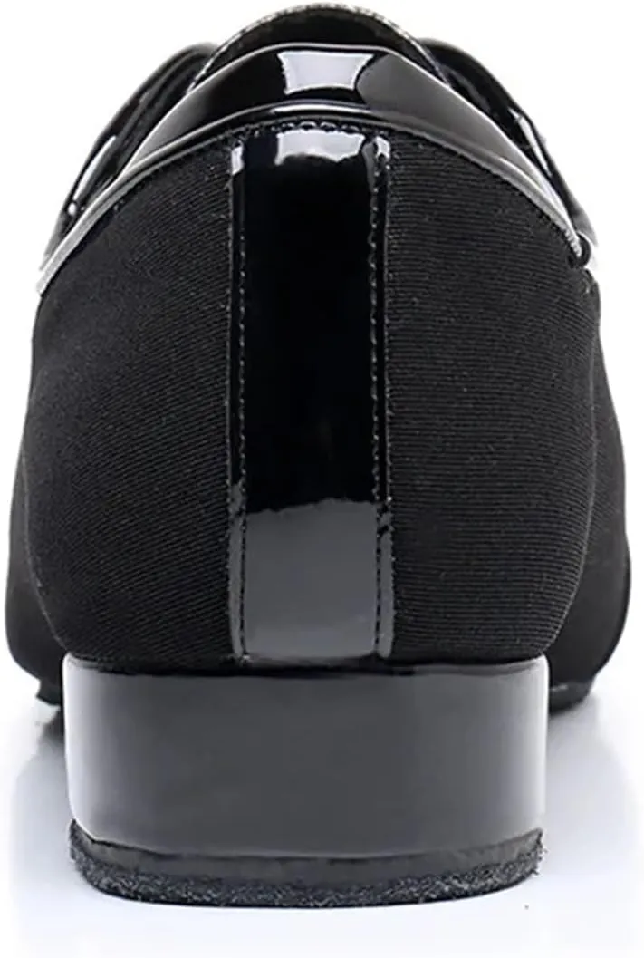 Latin Dance Shoes Men Modern Dance Shoes Male Oxford Fabric Tango Latin Shoes 2.5cm Heels Breathable Soft Social Ballroom Dance Footwear