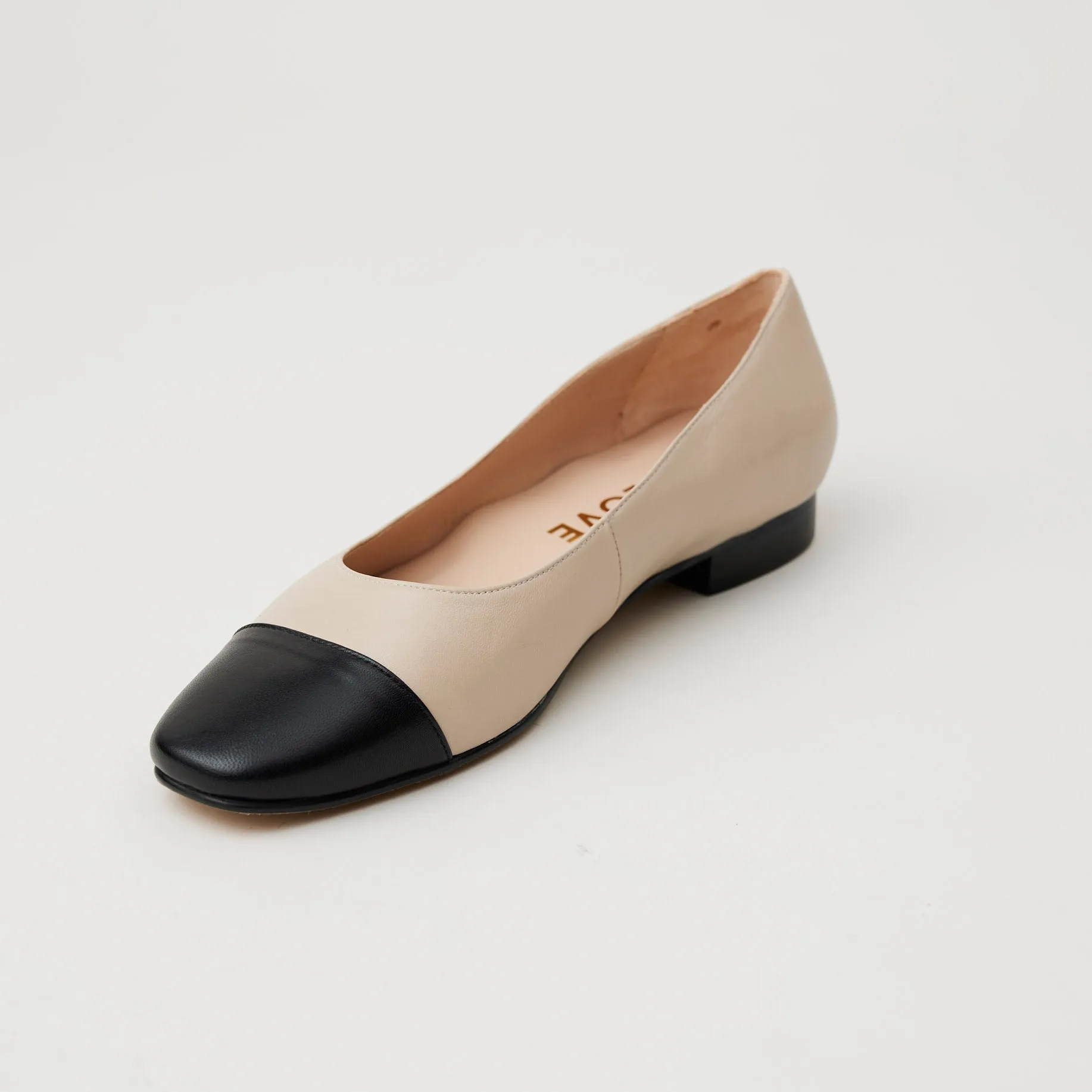 Lodi Camel Leather Flat Pumps