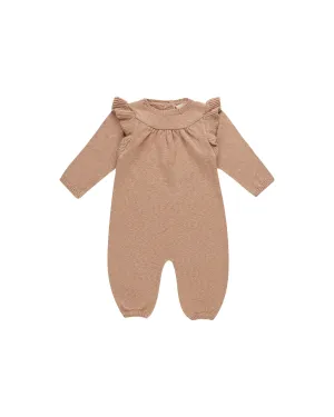 Long Sleeve Mira Knit Romper | Heathered Rose