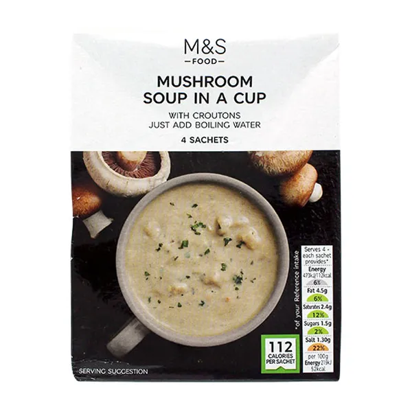 M&S Food Mushroom Soup in a Cup 4 x 26g (104g)
