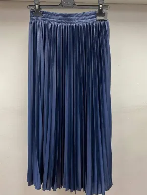 Marella Tartufo Pleated Metallic Blue Skirt 37710204