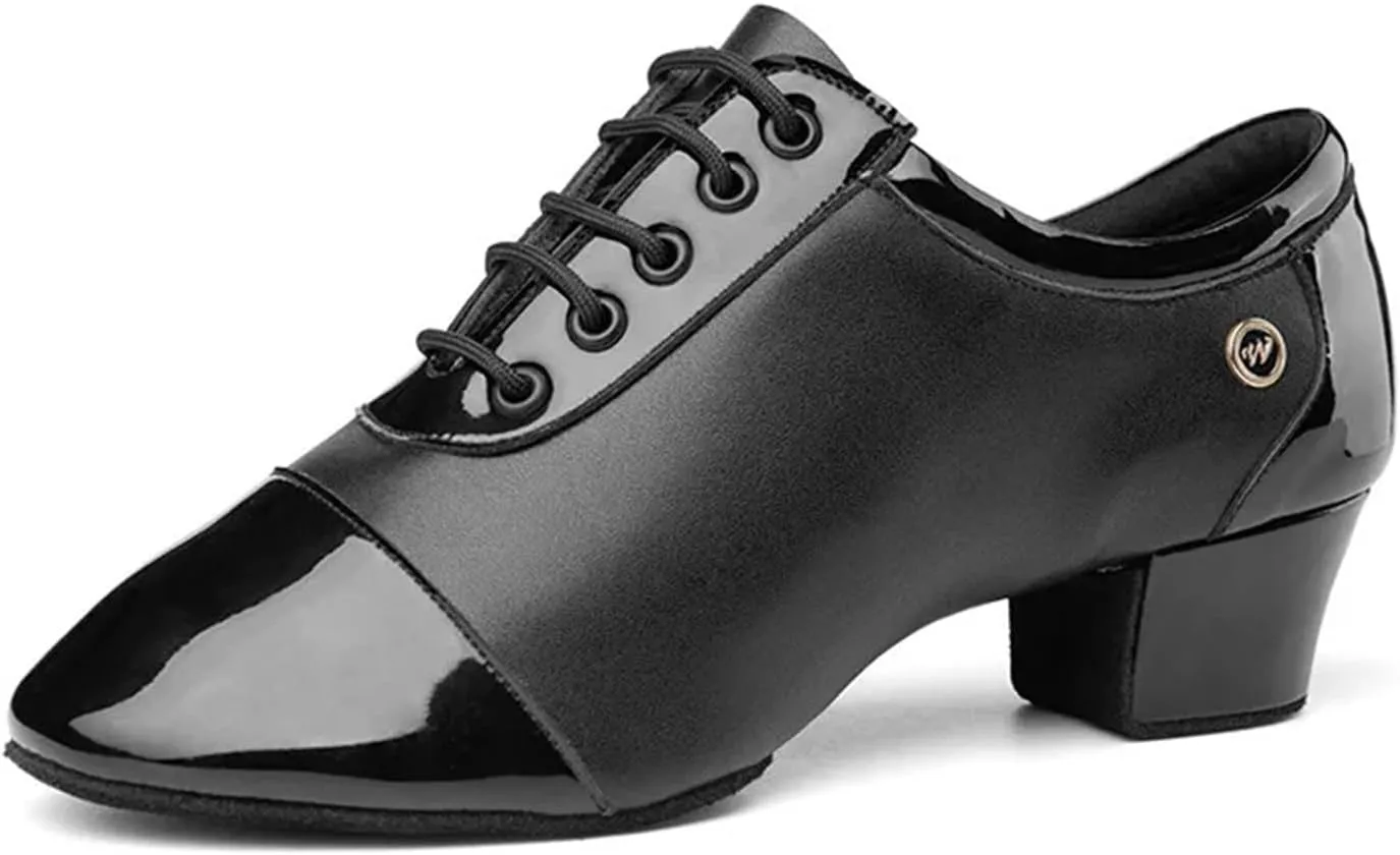 Men's Latin Dance Shoes Modern Men's Ballroom Tango Latin Dance Shoe Man Split Indoor Soft Sole Black White Dance Shoes