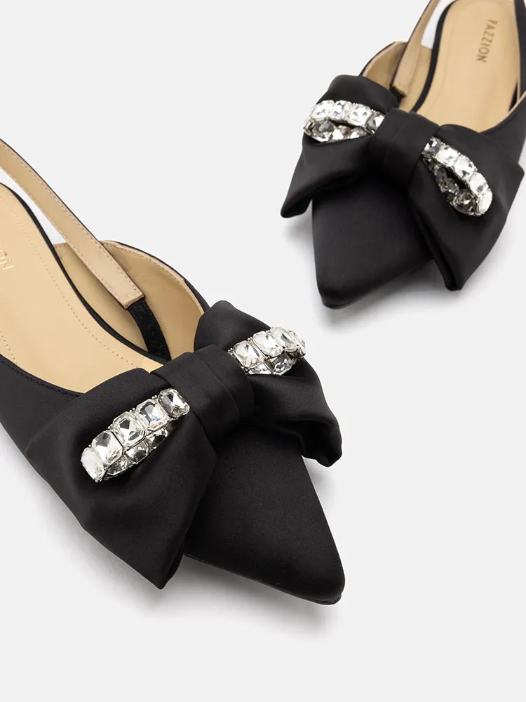 Norah Crystal Bow Embellished Slingbacks
