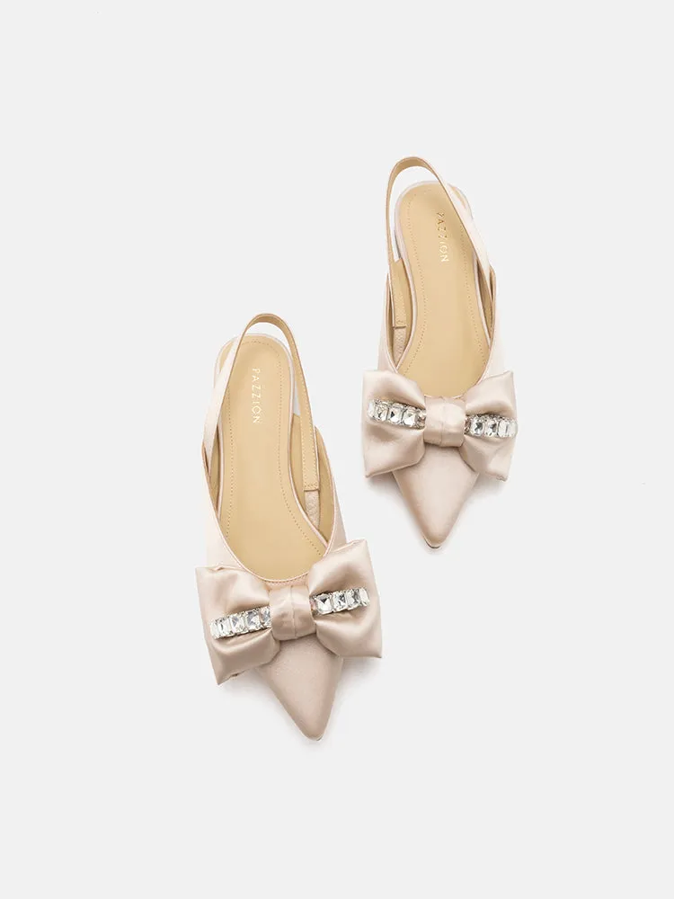 Norah Crystal Bow Embellished Slingbacks