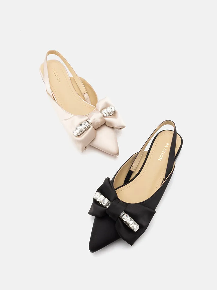 Norah Crystal Bow Embellished Slingbacks