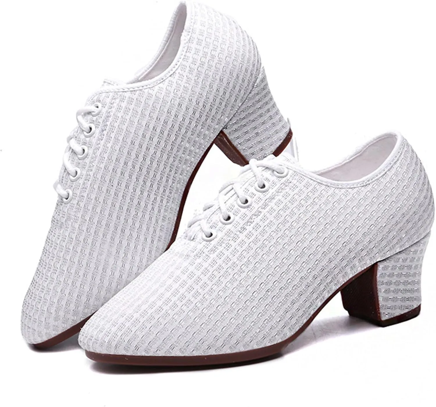 ONAIC Standard Closed Toe Ballroom Dance Shoes for Womens Lace Up Practice Dance Shoes Casual Dance Sports Shoes