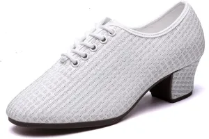 ONAIC Standard Closed Toe Ballroom Dance Shoes for Womens Lace Up Practice Dance Shoes Casual Dance Sports Shoes