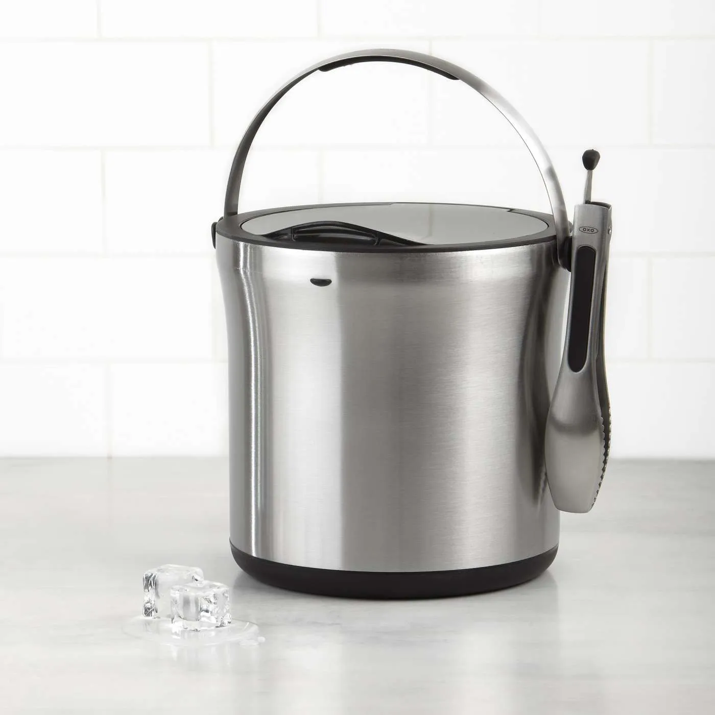 OXO Steel Ice Bucket & Tong Set