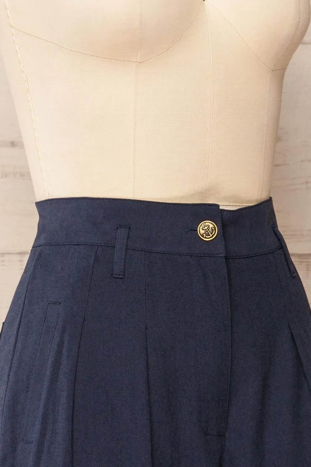 Palma | Navy High-Waisted Short