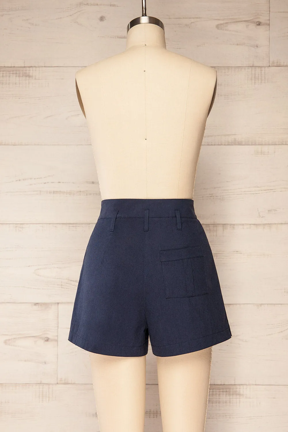 Palma | Navy High-Waisted Short