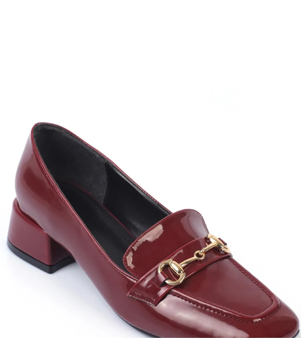Perla - Turkish Low Heeled Blunt Toe Women's Shoes - Banded